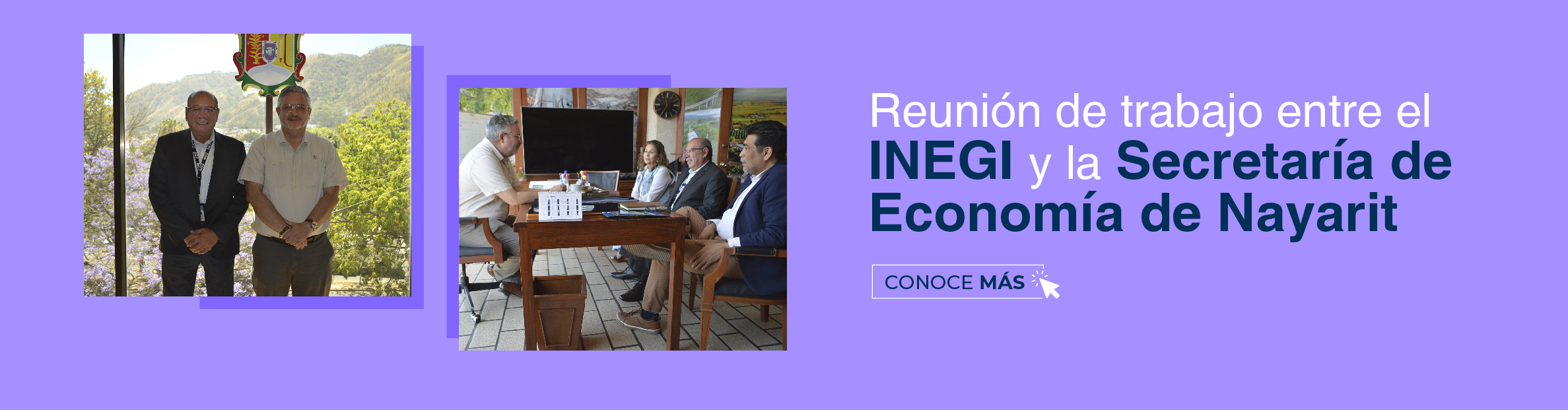 collage de autoridades del INEGI y de la Secretaría de Economía del estado de Nayarit.